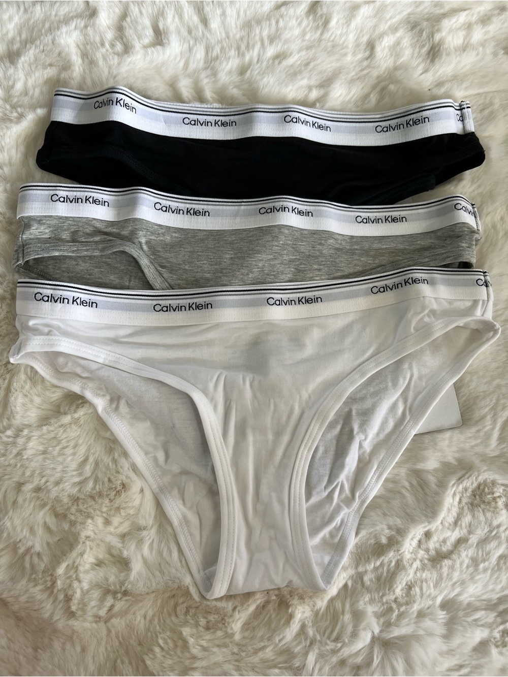 Calvin Klein Women's 3-Pack Bikini Briefs - Black, Gray, White 36